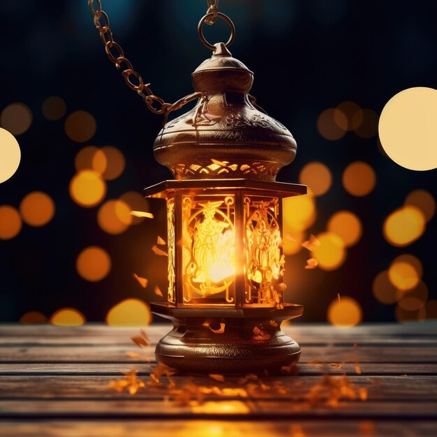 Islamic lantern closeup ramadan kareem