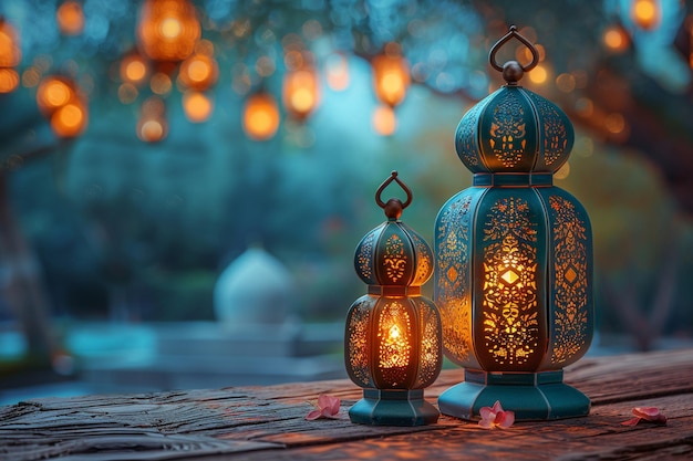 Исламский фонарь и мечеть