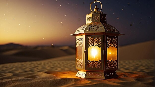 Photo islamic lantern ramadan background