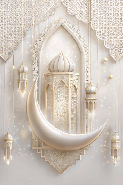 islamic lantern on serene backdrop for ramadan and eid al adha feast of sacrifice