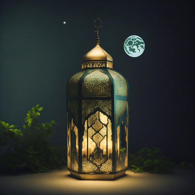 Islamic Lantern With Eid Mubarok