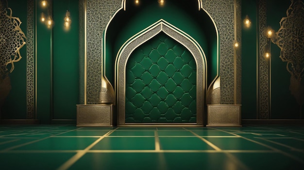 Islamic luxury green background