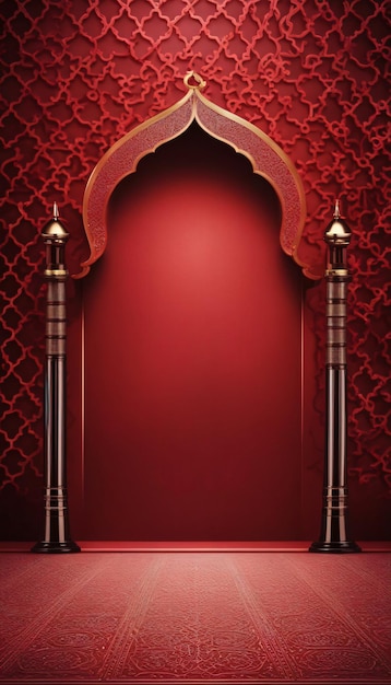 Islamic luxury red wallpaper background