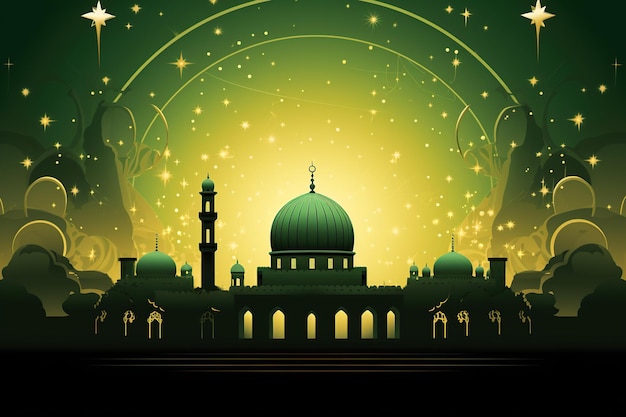 Islamic Mawlid greeting background Generative AI