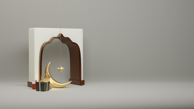 Islamic mega sale post with 3d realisic mosque door