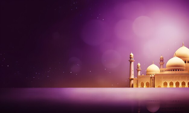 Photo islamic mosque background copy space for banner