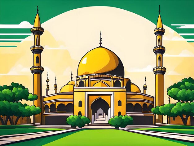 Islamic Mosque Cartoon illustration