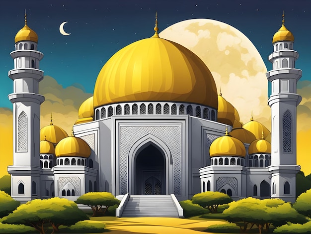 Islamic Mosque Cartoon illustration