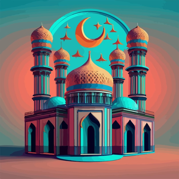 Islamic mosque illustration for Ramadan