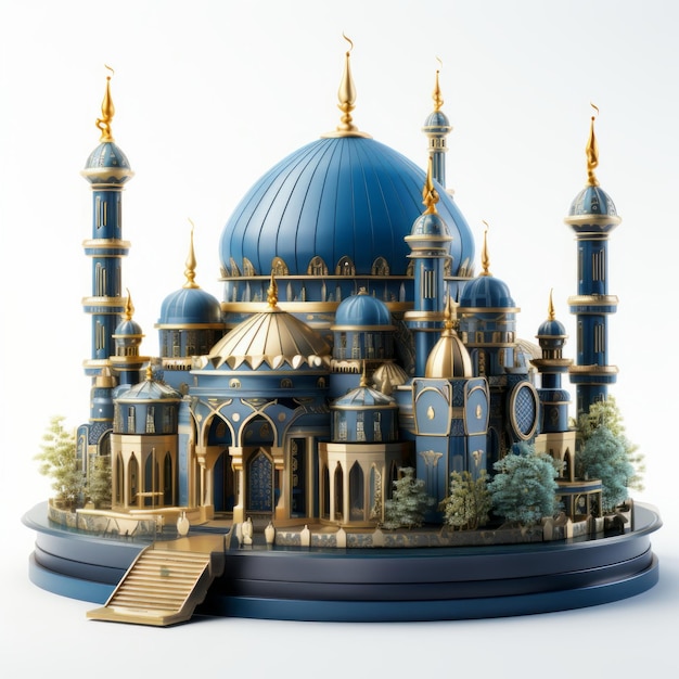 Photo islamic mosques in 3d isometric design