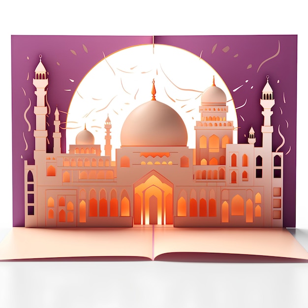 Islamic Muhammad Greeting Card with Open Fiqh the Mosque