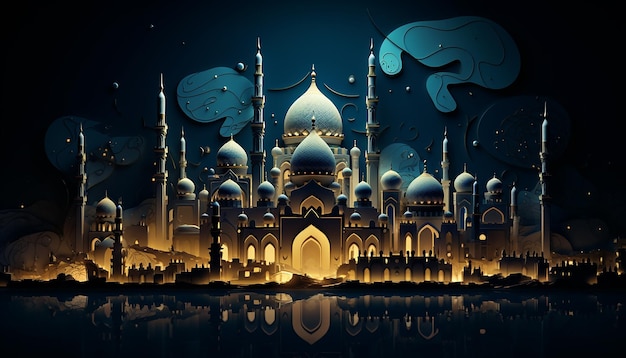 Islamic and muslim concept background paper art style Editorial photography