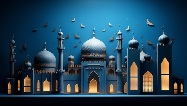 Islamic and muslim concept background paper art style Editorial photography