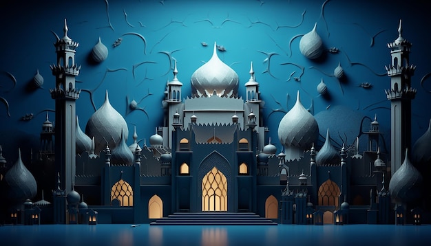 Islamic and muslim concept background paper art style Editorial photography