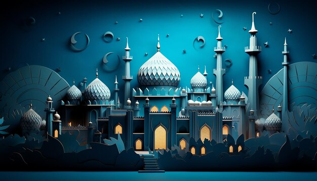 Islamic and muslim concept background paper art style Editorial photography