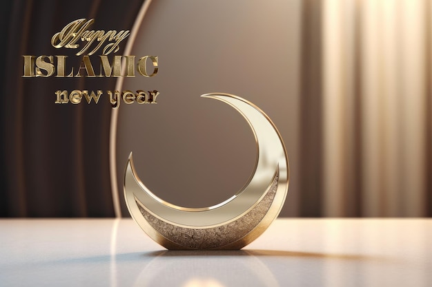 Islamic New Year The day of the beginning of the year according to the Islamic calendar the first day of the month of Muharram Muslim tradition religion moon Generative AI