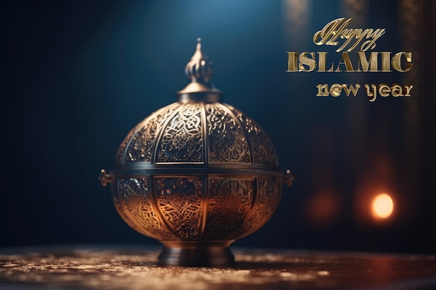 Islamic New Year The day of the beginning of the year according to the Islamic calendar the first day of the month of Muharram Muslim tradition religion moon Generative AI