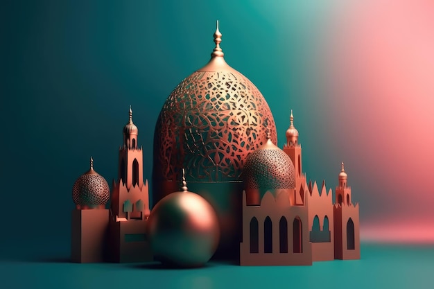 Islamic New Year The day of the beginning of the year according to the Islamic calendar the first day of the month of Muharram Muslim tradition religion moon Generative AI