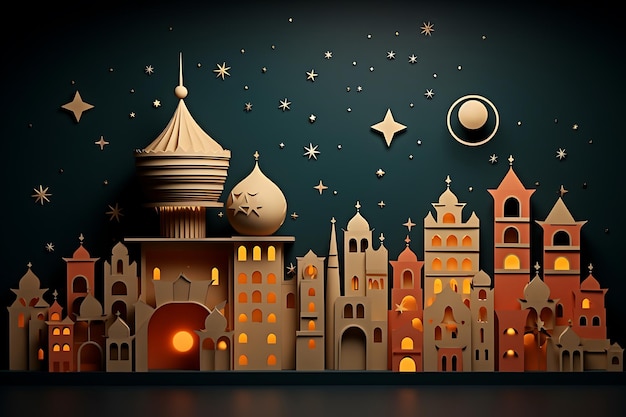 Islamic new year decoration background