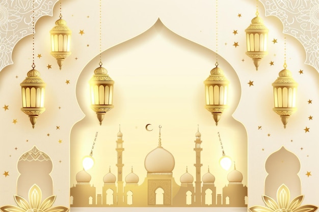 Islamic new year greeting celebration background