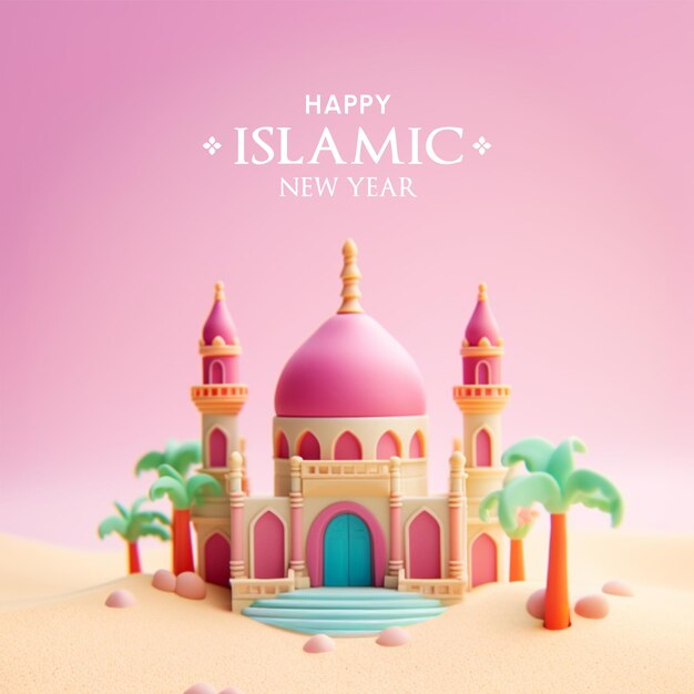 Islamic new year poster design for social media