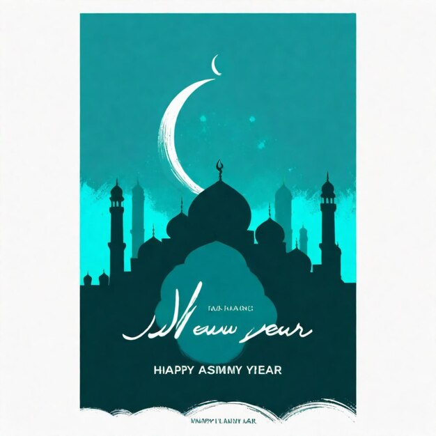 Photo islamic new year poster and graphic design