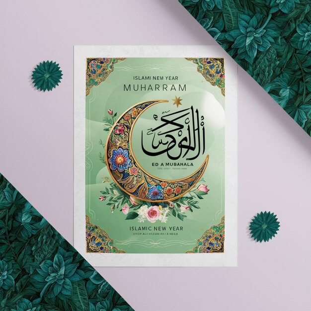 Photo islamic new year poster and graphic design