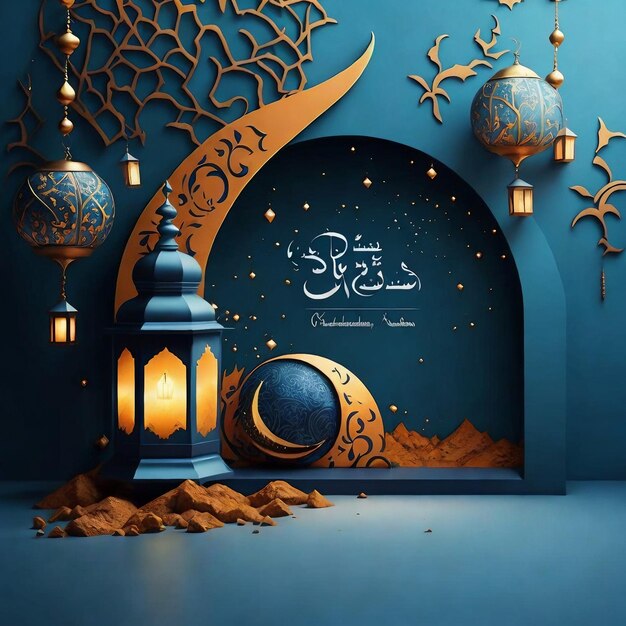 Islamic New Year Poster greeting card background