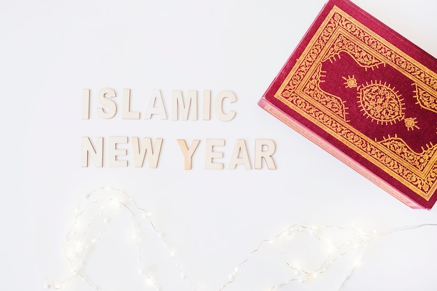 Photo islamic new year words and koran