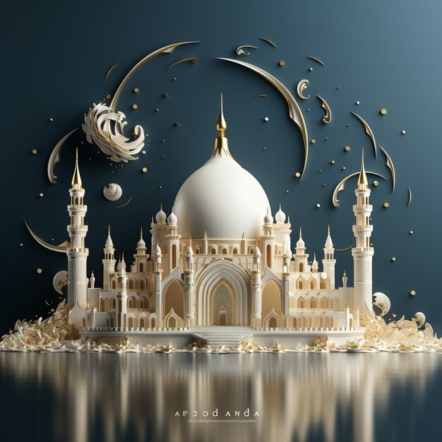 islamic new years background with the moon and crescent