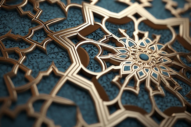 Islamic patterns on a textile creating a generative ai