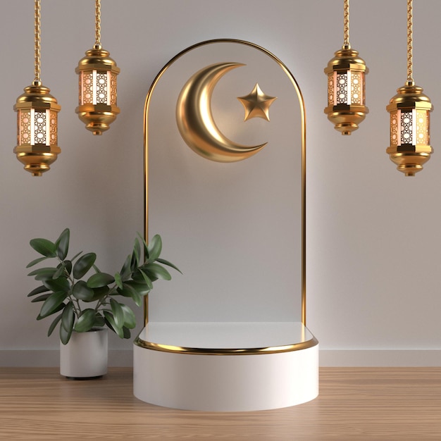 Islamic Podium eid alfitr Ramadhan For Product sale discount sale gold Style