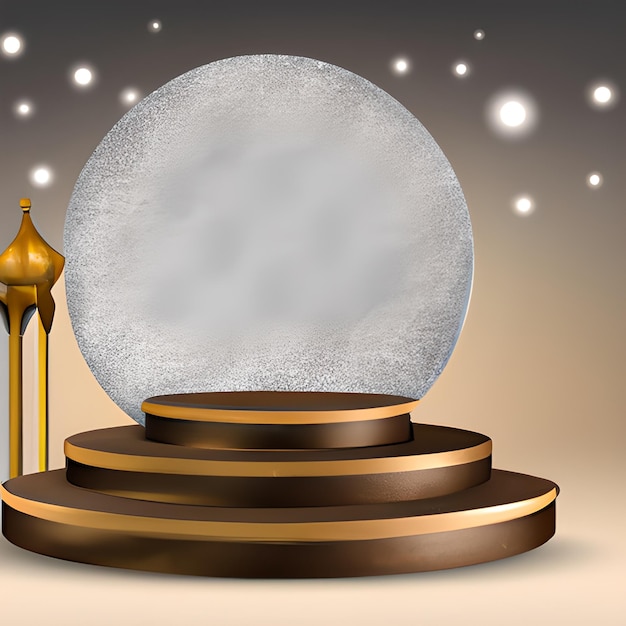 islamic podium stage background 3d