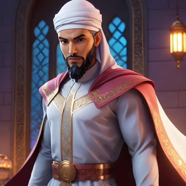 Foto personaggio di cartone animato islamico del ramadan