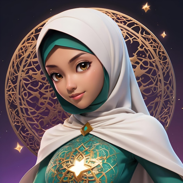 Islamic Ramadan anime cartoon character