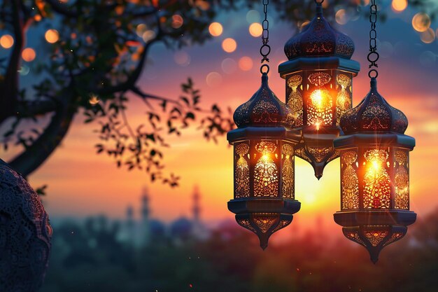 Islamic Ramadan Background created with Generative AI