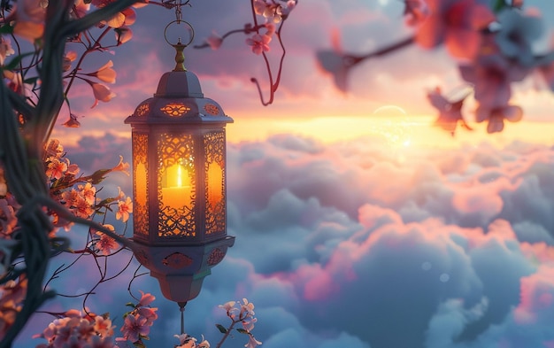 Islamic Ramadan celebration lantern in fantasy style