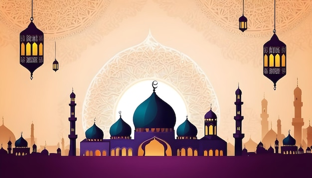 Photo islamic ramadan eid festival background with no text