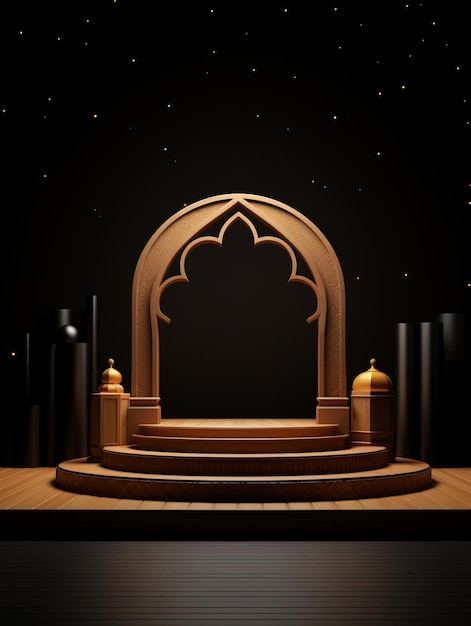 Islamic Ramadan Greeting Background Podium