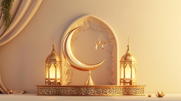 Islamic Ramadan Kareem Display Podium Background