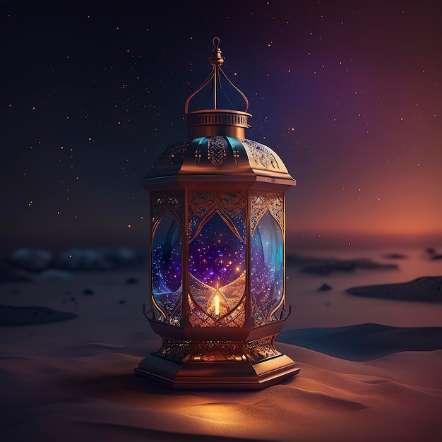 islamic ramadan wallpaper luxury golden ramadan lantern ai generated