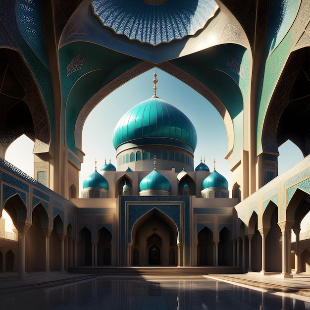 写真 イスラム教、宗教的なドーム、伝統的なイランの建築、壮大な王室の背景、ゲン・アイ