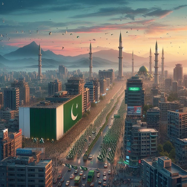 Photo islamic republic of pakistan independence day of pakistan pakistan national day