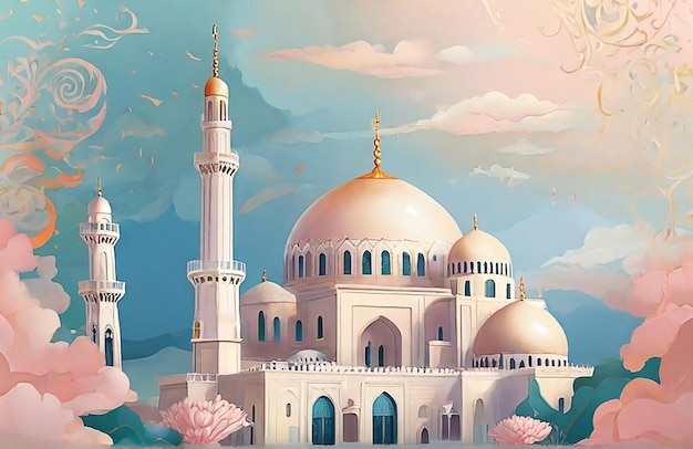 Foto stile islamico disegno di sfondo per la celebrazione del ramadan