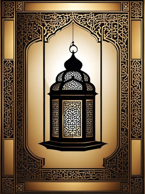 Photo islamic style lantern design background for ramadan celebration