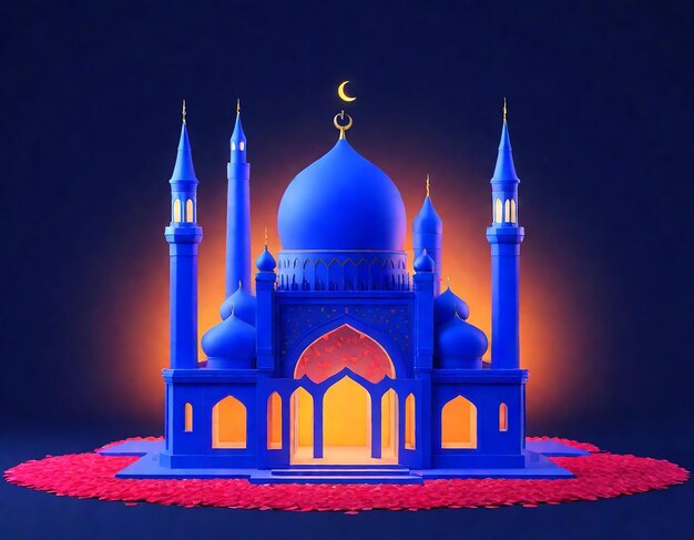 Photo islamic style mosque design for ramadan celebration