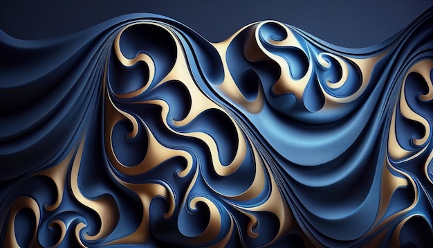Islamicinspired ornamental pattern on dynamic dark blue background