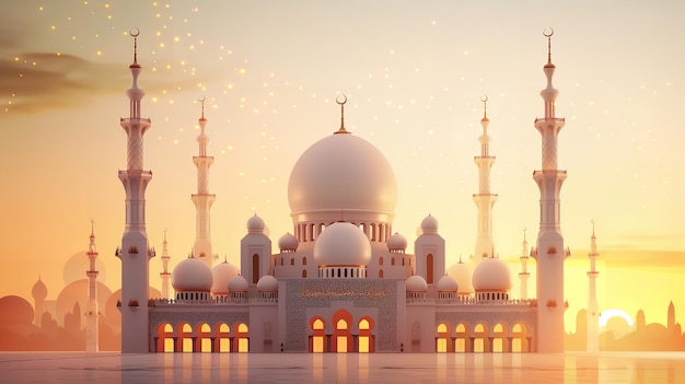 Foto islamitisch concept verticale grafische voor eid mubarak groetkaart ontwerp in 2024 generatieve ai