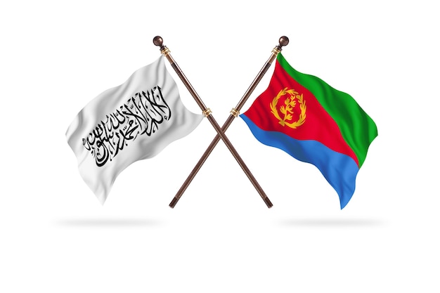Islamitisch emiraat Afghanistan versus Eritrea Twee vlaggenachtergrond