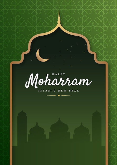 Islamitisch nieuwjaar collage ontwerp